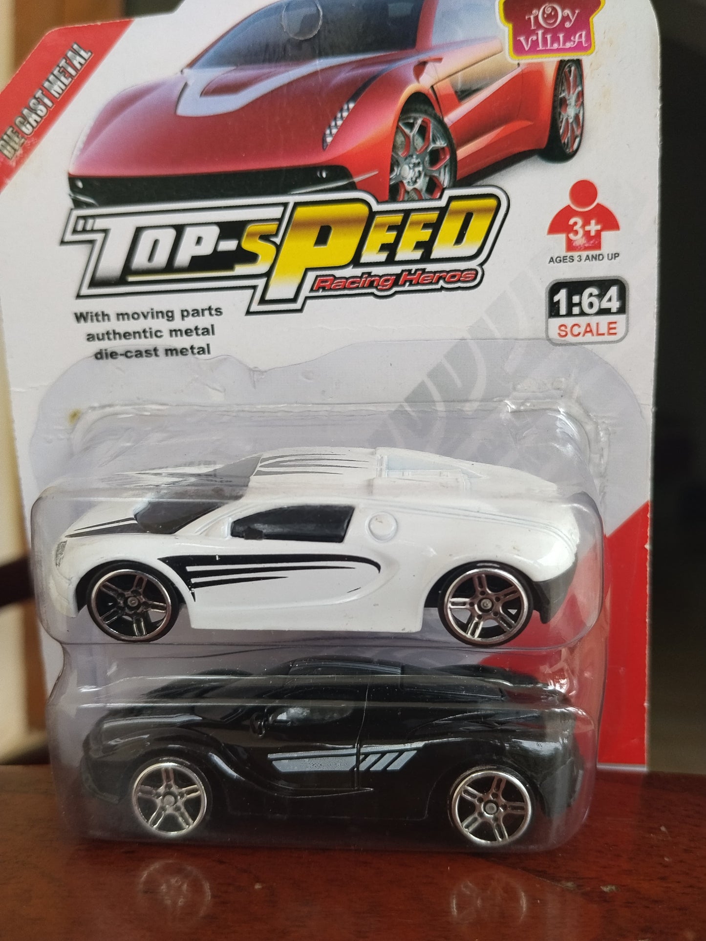 1:64 scale metal car pair (White and Black)