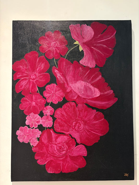 Streched Canvas Painting 18*24inch size floral theme