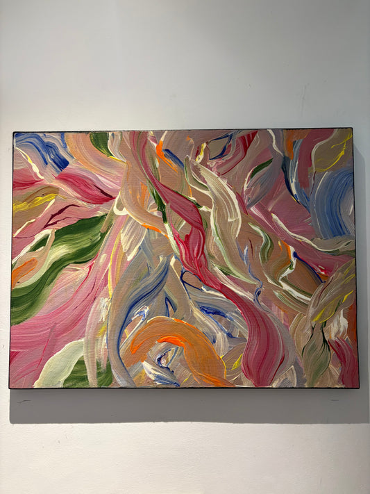 Stretched Canvas Painting 18*24 size- Colorful Abstract