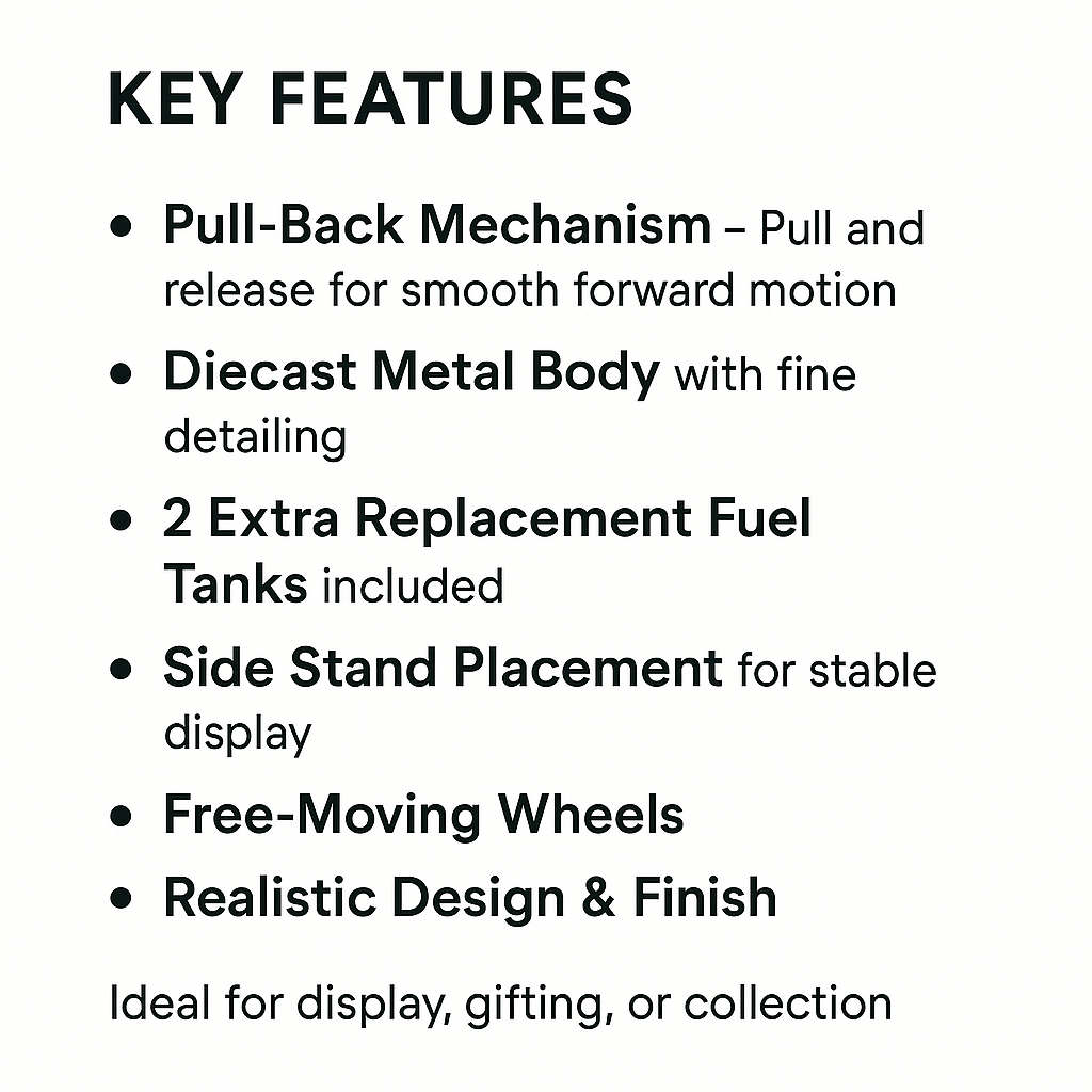 Diecast Bike Royal Enfield Bullet-With extra fuel tank